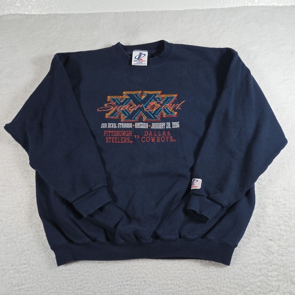 Vintage Super‎ Bowl Sweater Steelers Cowboys Super Bowl xXx Size Large 1996